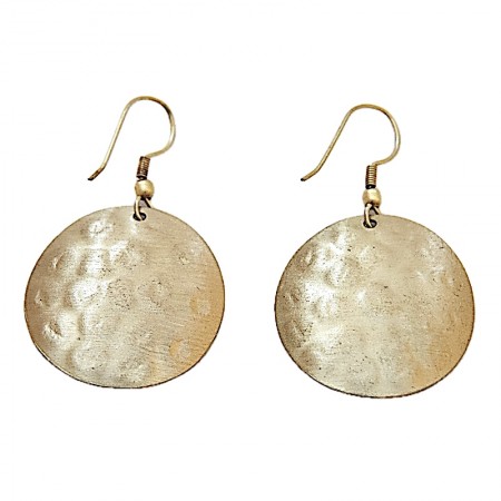 Boucles d'oreilles rondes laiton doré