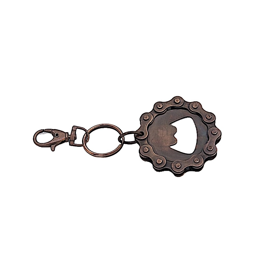 Décapsuleur porte clefs chaîne de vélo