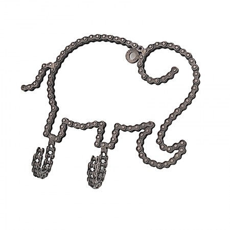 Crochet mural éléphant chaîne de vélo