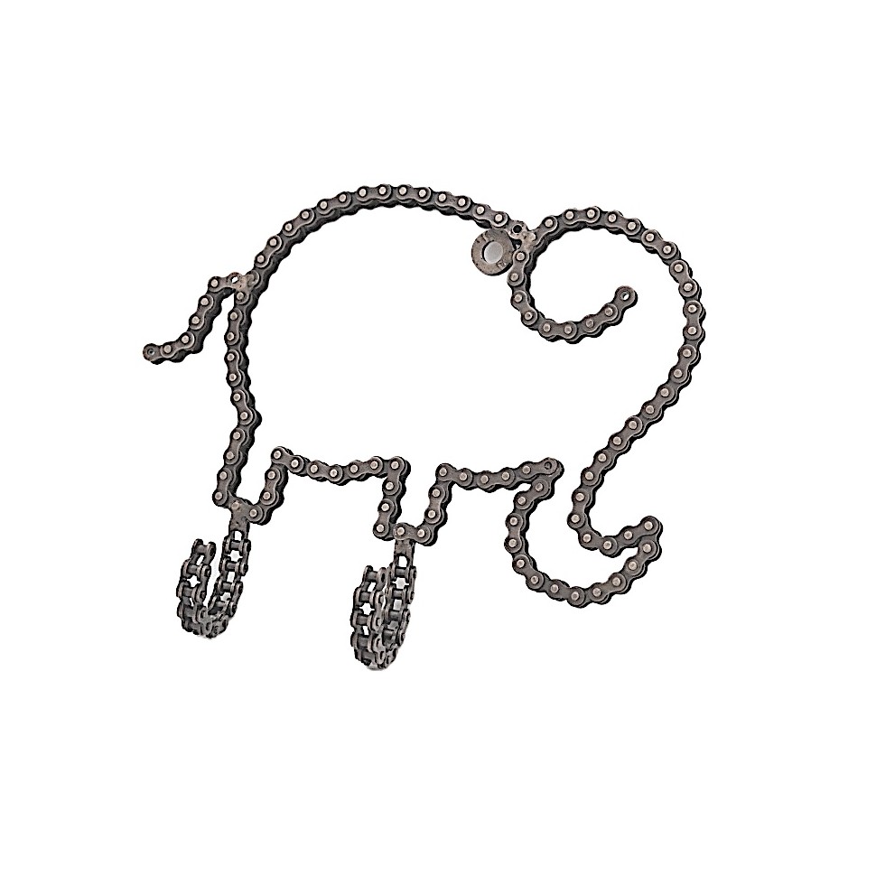 Crochet mural éléphant chaîne de vélo