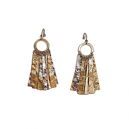 Boucles d'oreilles laiton doré et argenté