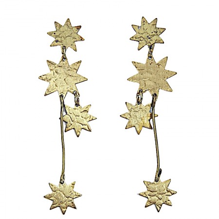 Boucles d'oreilles étoiles laiton doré