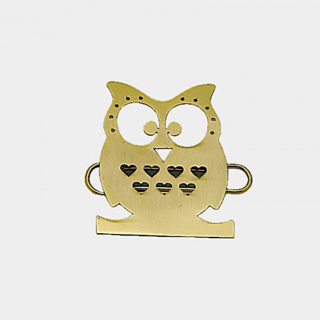 Marque pages hibou laiton doré