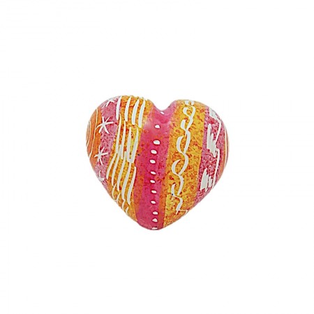 Coeur en saponite multicolore